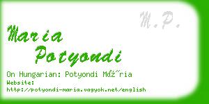 maria potyondi business card